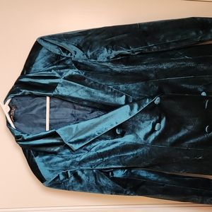 Teal velvet jacket dress, never worn Shein sz XL